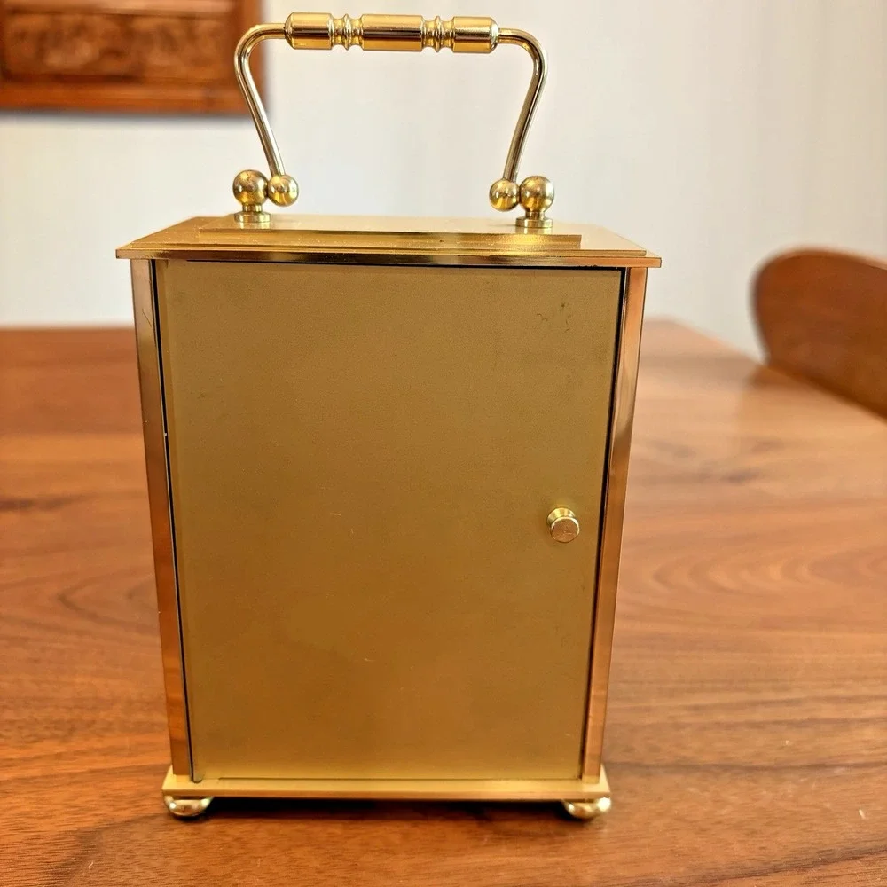 Vintage Equity Moon Rising Desk Clock Gold MCM Carriage Style Parts Only